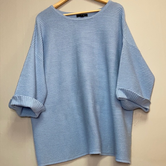 ellos Sweaters - ELLOS ribbed knit elbow sleeve size 22 24 blue baby